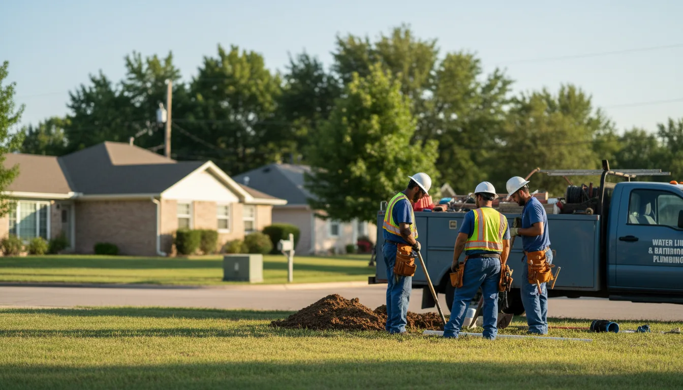 Residential water line and bathroom plumbing service in Waldo, OH